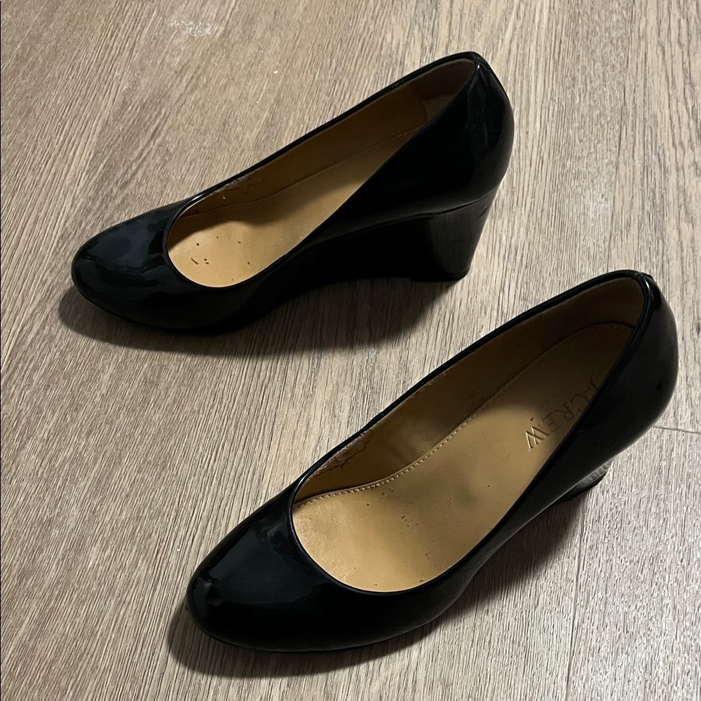 Black Patent Wedge Dress Heels